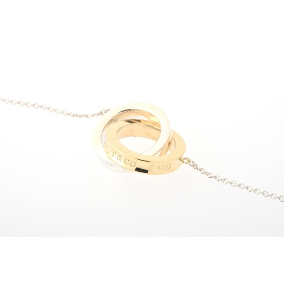 Tiffany Interlocking Circle Necklace Yellow Gold Silver